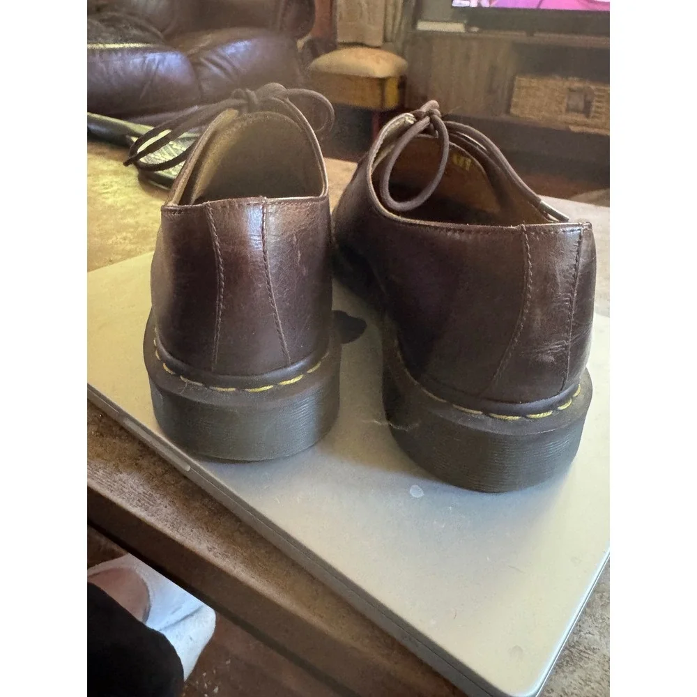 Dr. Martens 1461 DM080 Size 12 Brown Leather 3-Eye Oxford Shoes Grunge Academic